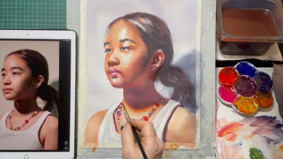 Paint a Glowing Watercolor Portrait with Dritan Duro