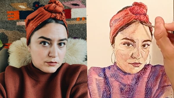 Don't Fear Your Portrait's 'Ugly Stage': Get the Blues with Watercolor Artist Alessia Battain